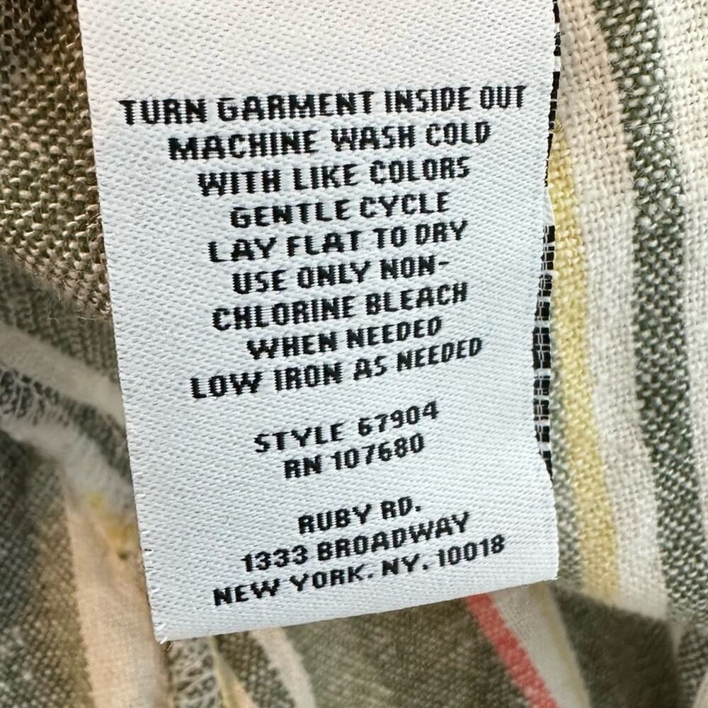 Ruby Rd Linen Blend Striped Cropped Pant Shirt Se… - image 8